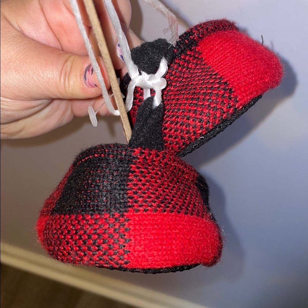 Dearfoams Memory Foam Red Black Buffalo Check Baby Bear Limited Edition Slippers - Picture 14 of 16